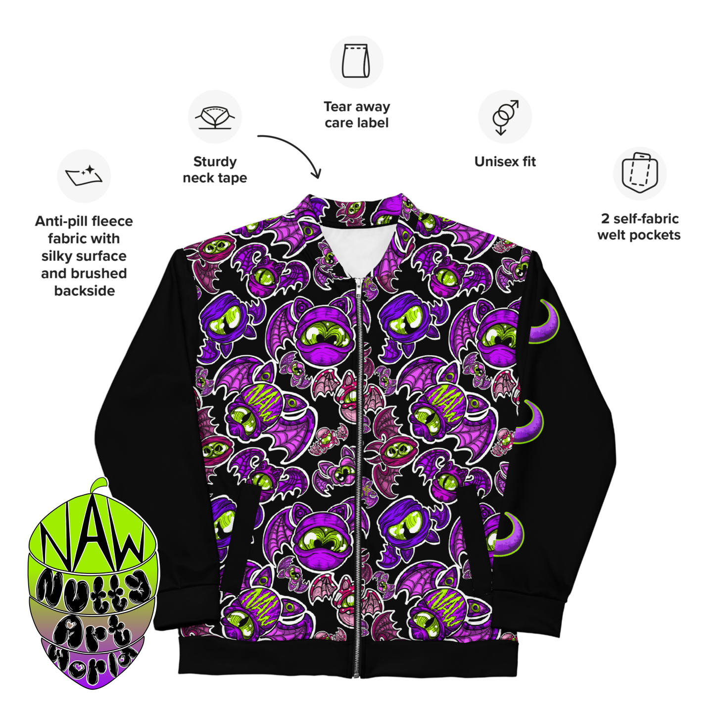 Batty Kittys Unisex Bomber Jacket