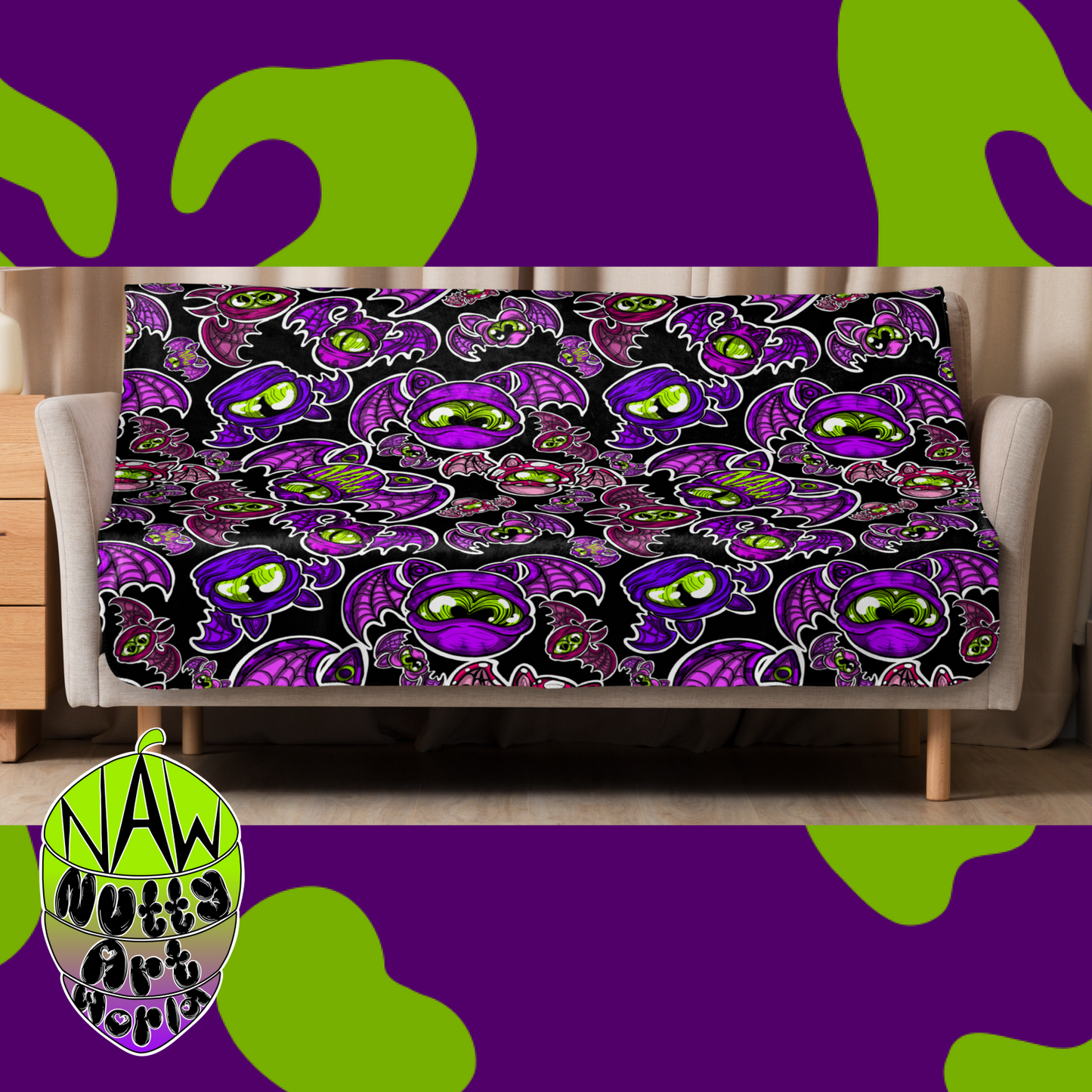 Batty Kitty's Sherpa blanket