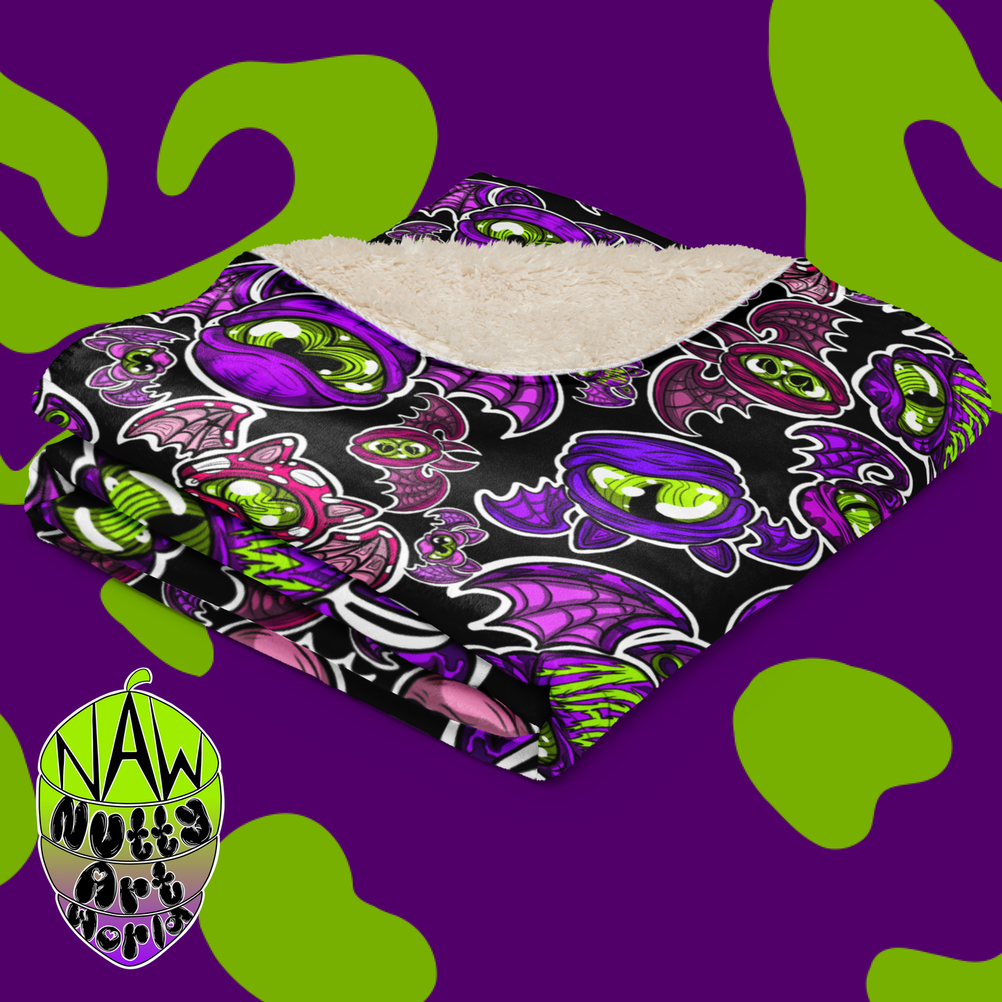 Batty Kitty's Sherpa blanket