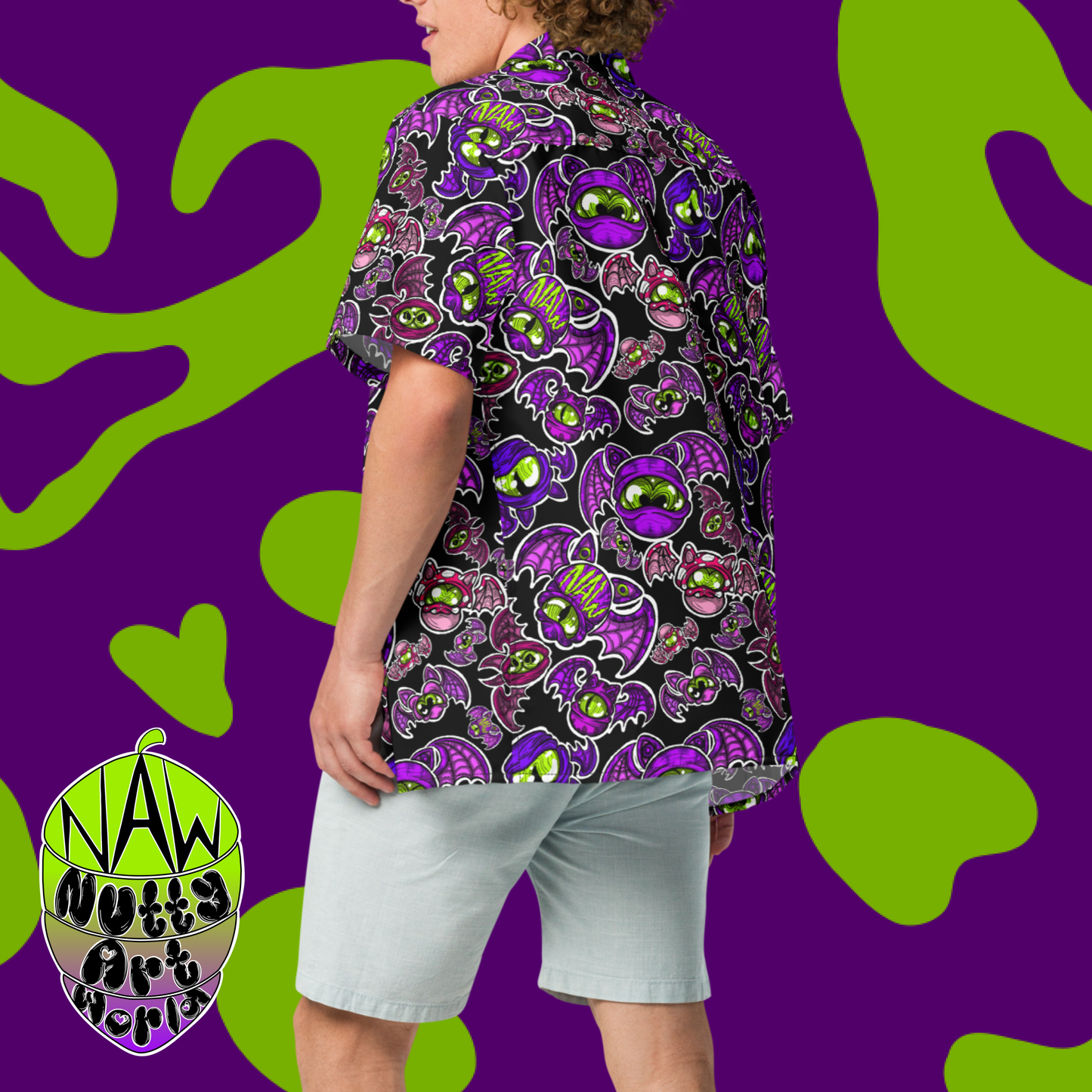 Batty Kitty Unisex Button Shirt