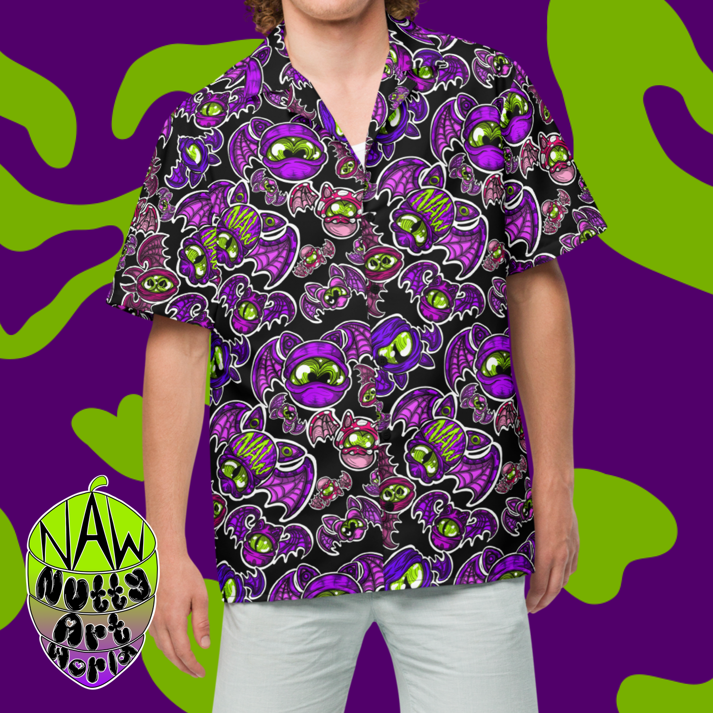 Batty Kitty Unisex Button Shirt