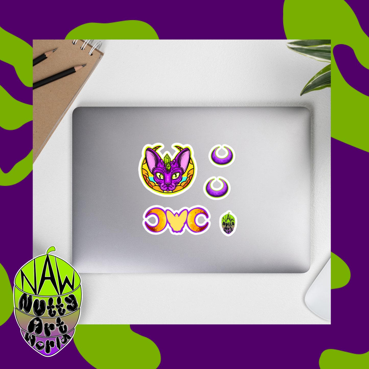 Crystal Kitty Bubble-free stickers