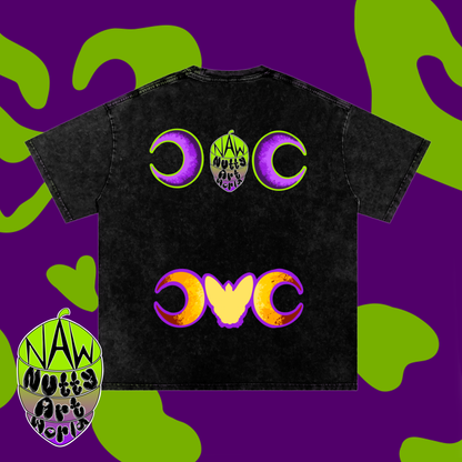 Crystal Kitty Snow Washed Oversized Cotton T-Shirt