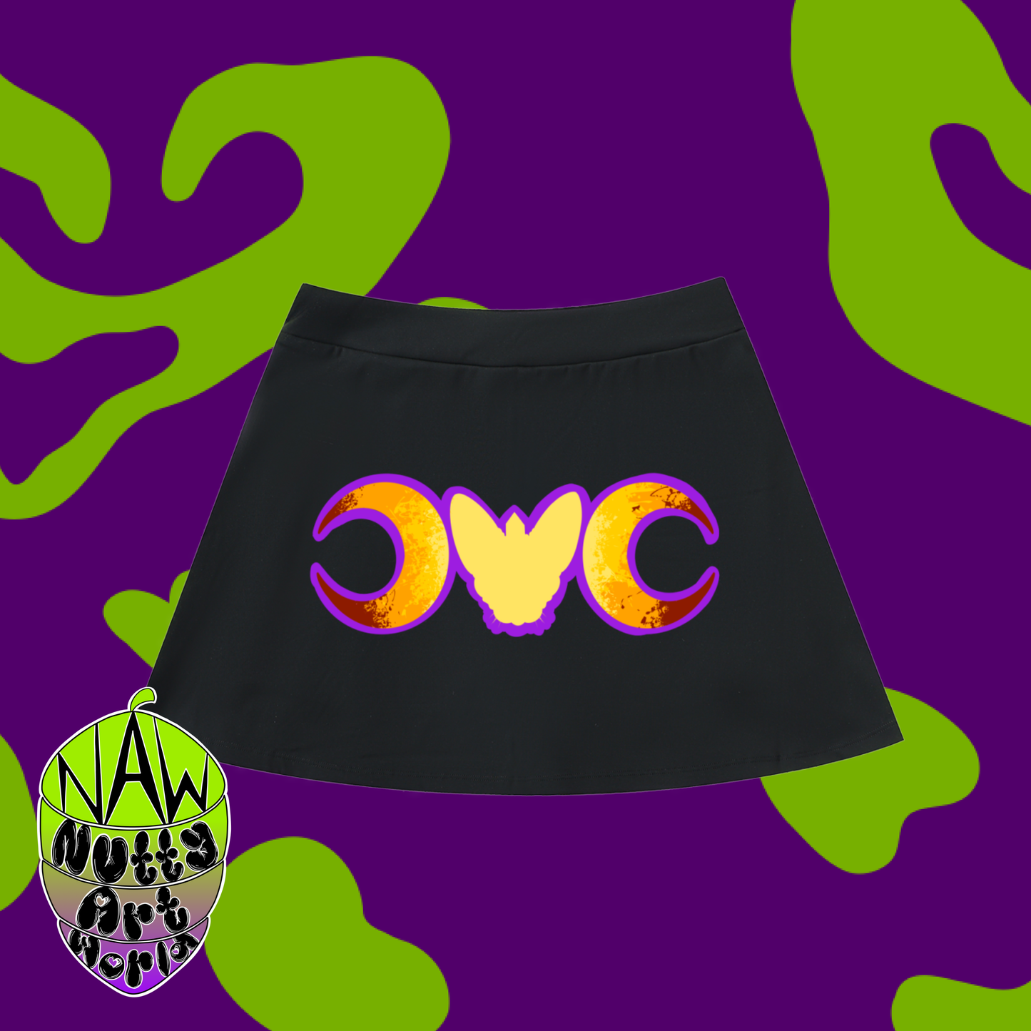 Crystal Kitty High-Waist Pocketed Skirt