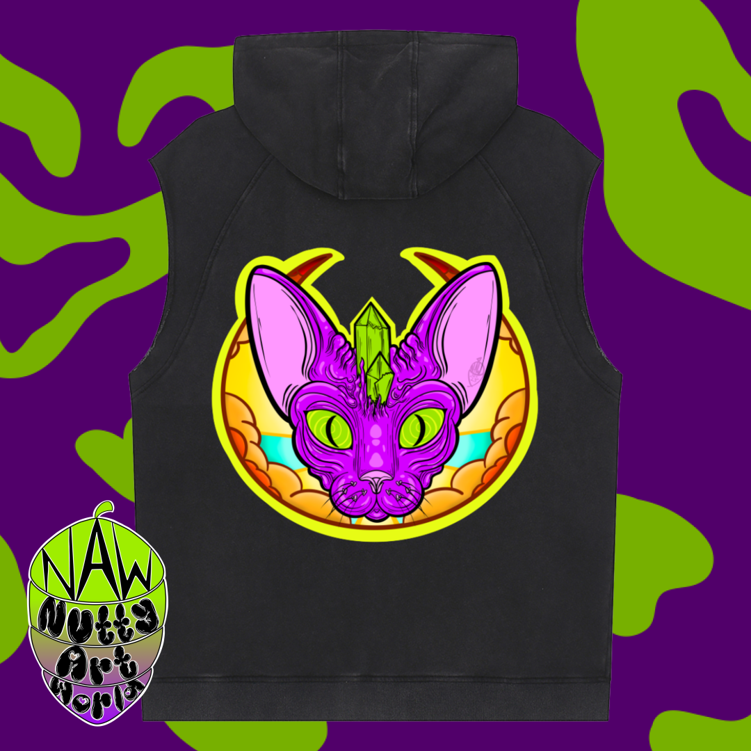 Crystal Kitty Sleeveless Hoodie