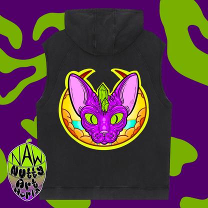 Crystal Kitty Sleeveless Hoodie