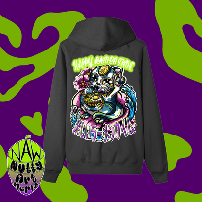 Happy Ramen Time Zip-up Fleece Hoodie