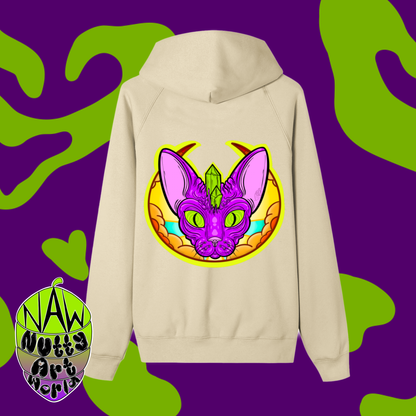 Crystal Kitty Zip-up Fleece Hoodie