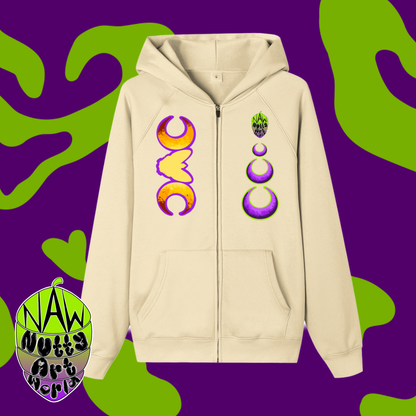 Crystal Kitty Zip-up Fleece Hoodie