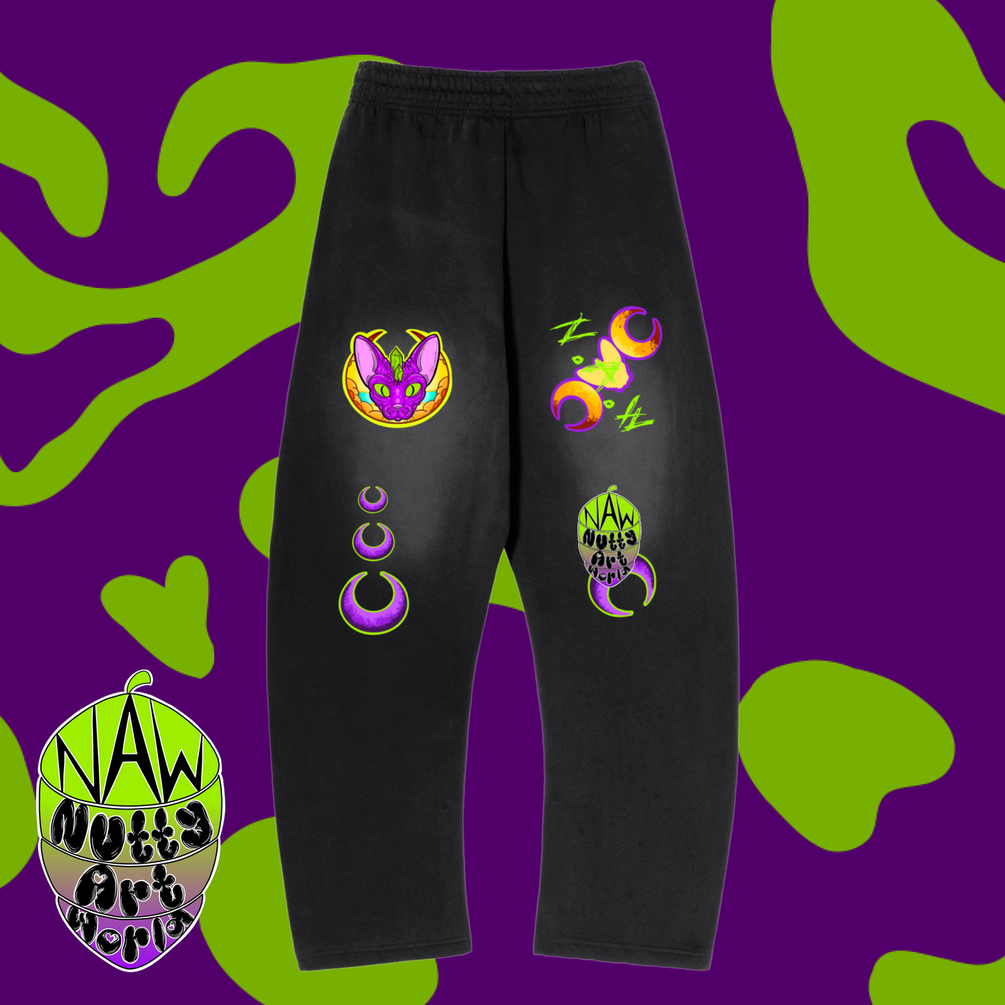 Crystal Kitty Sunfade Fleece Sweatpants