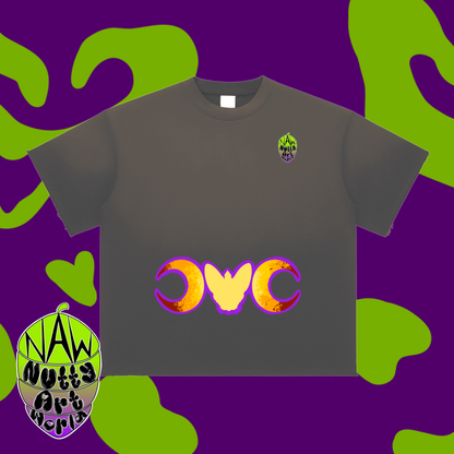 Crystal Kitty Sun Fade Raw Edge T-Shirt