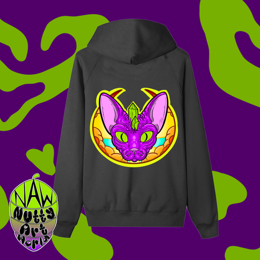 Crystal Kitty Zip-up Fleece Hoodie