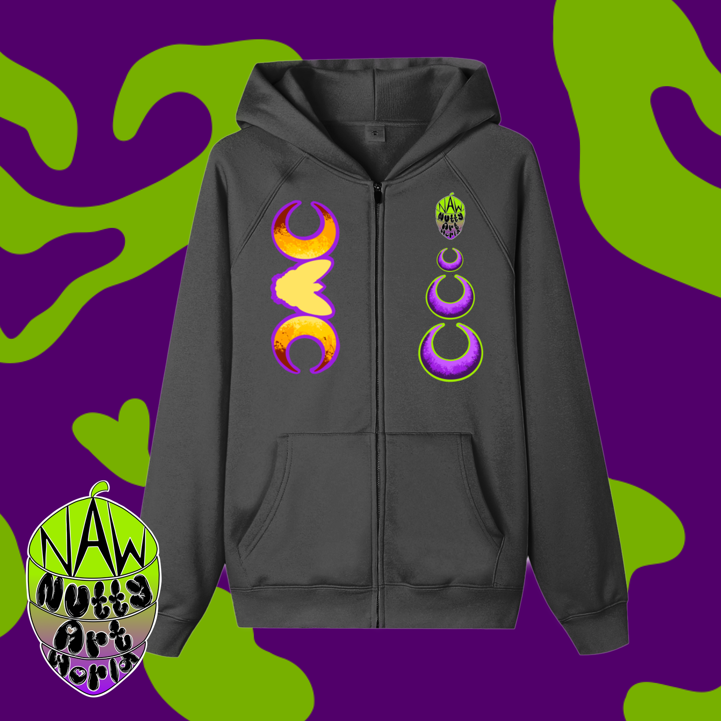 Crystal Kitty Zip-up Fleece Hoodie