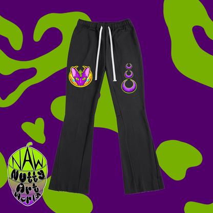 Crystal Kitty Flared Sweatpants