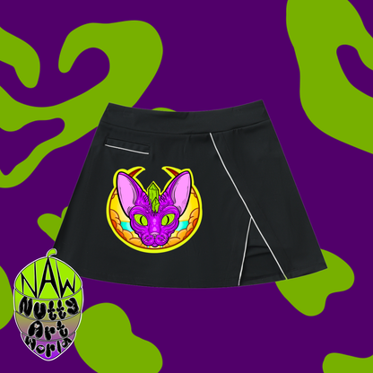 Crystal Kitty High-Waist Pocketed Skirt