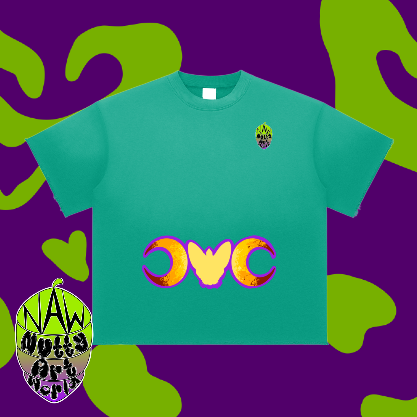 Crystal Kitty Sun Fade Raw Edge T-Shirt