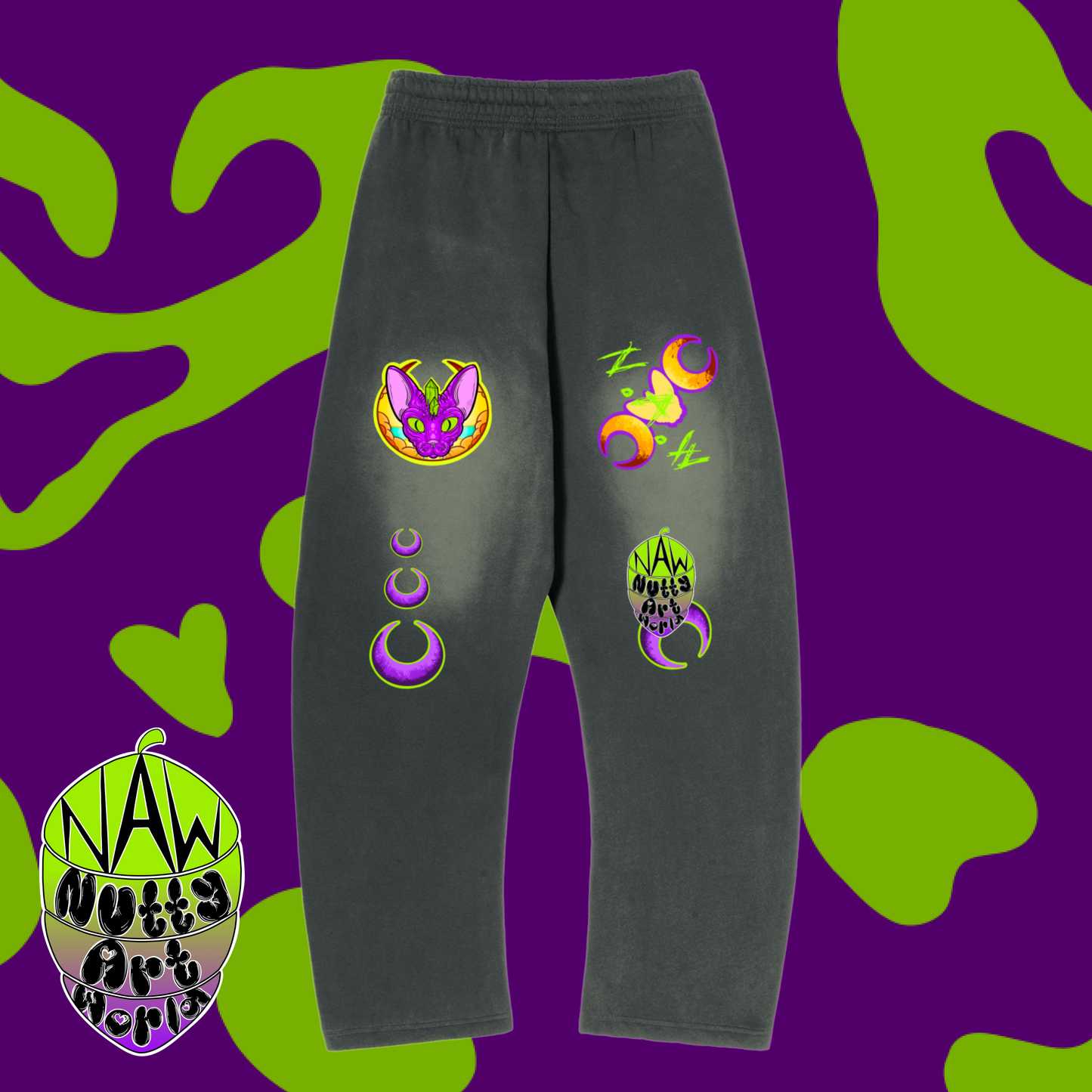 Crystal Kitty Sunfade Fleece Sweatpants
