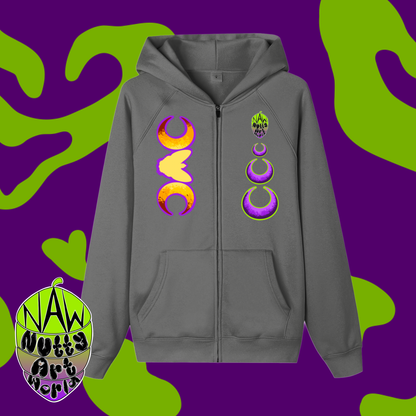 Crystal Kitty Zip-up Fleece Hoodie