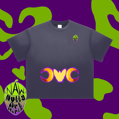 Crystal Kitty Sun Fade Raw Edge T-Shirt