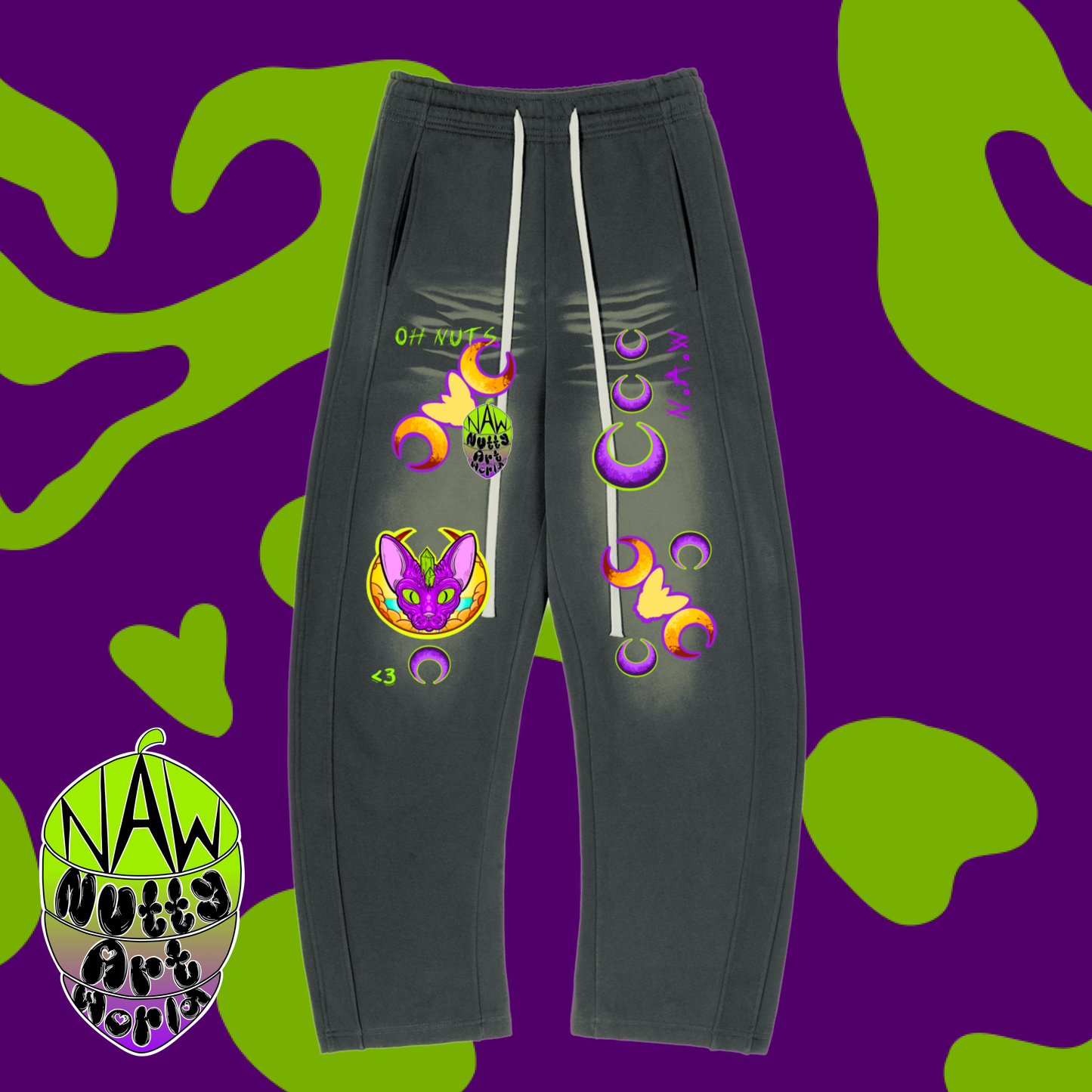 Crystal Kitty Sunfade Fleece Sweatpants