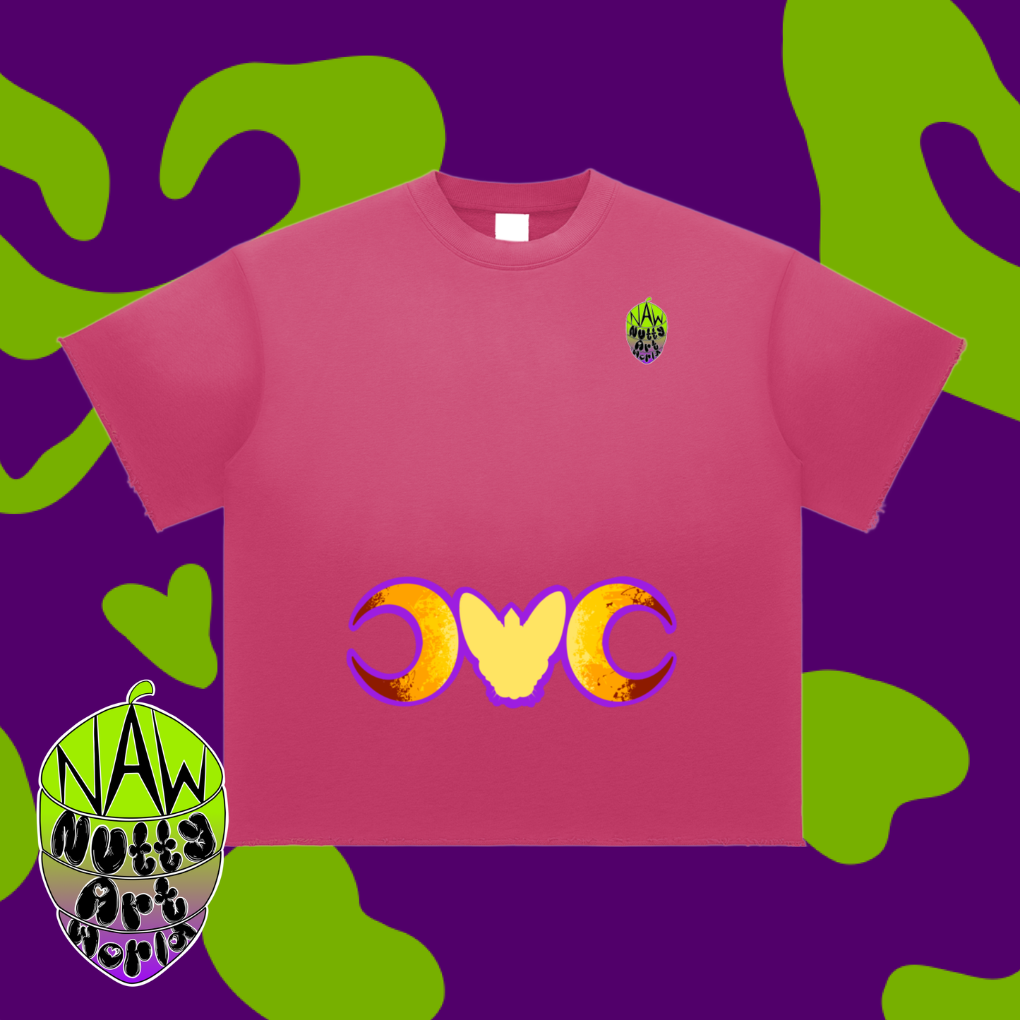 Crystal Kitty Sun Fade Raw Edge T-Shirt