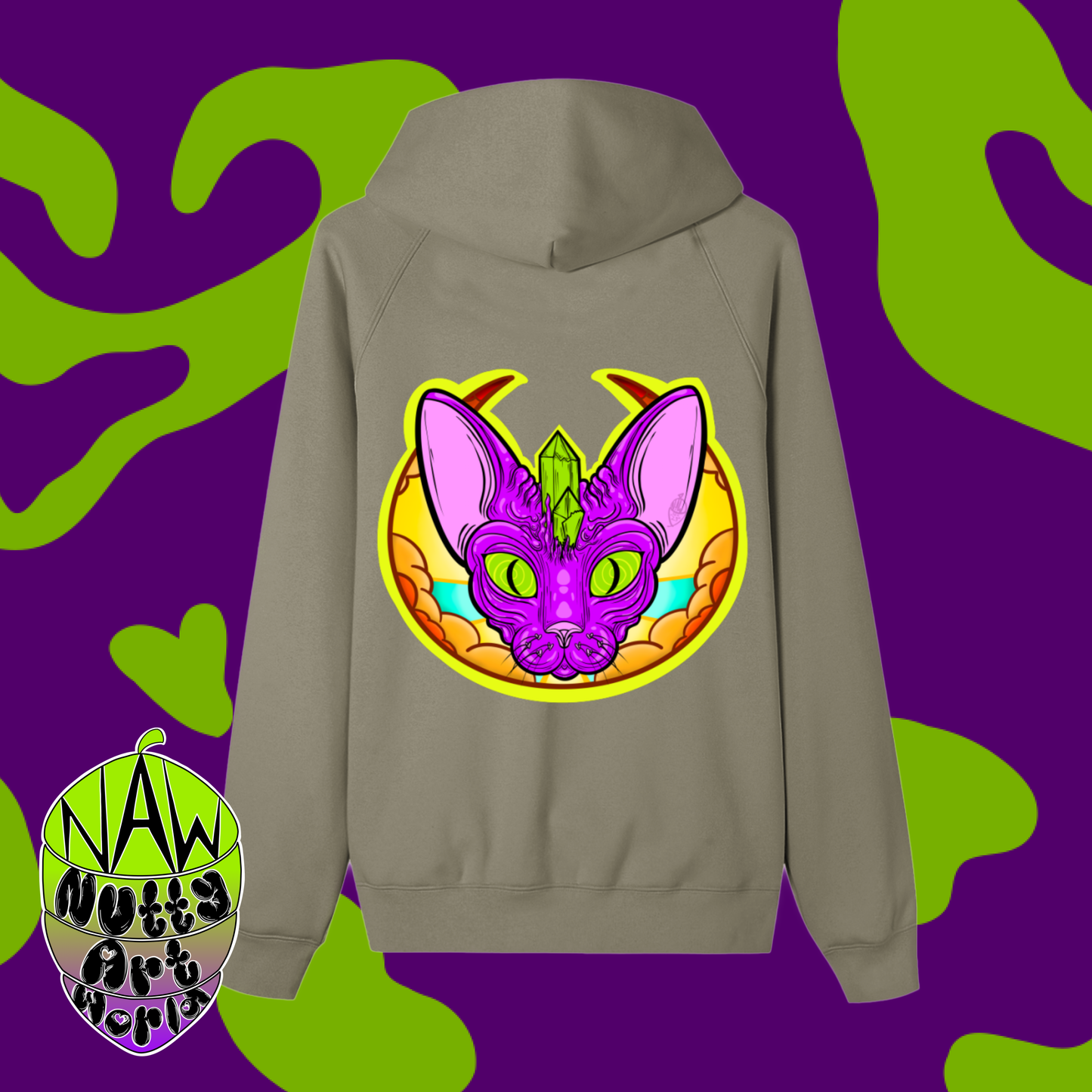 Crystal Kitty Zip-up Fleece Hoodie