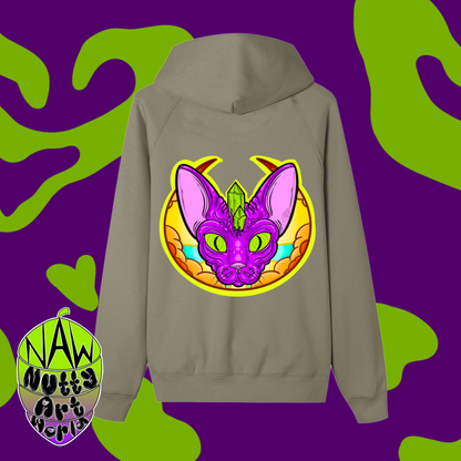 Crystal Kitty Zip-up Fleece Hoodie