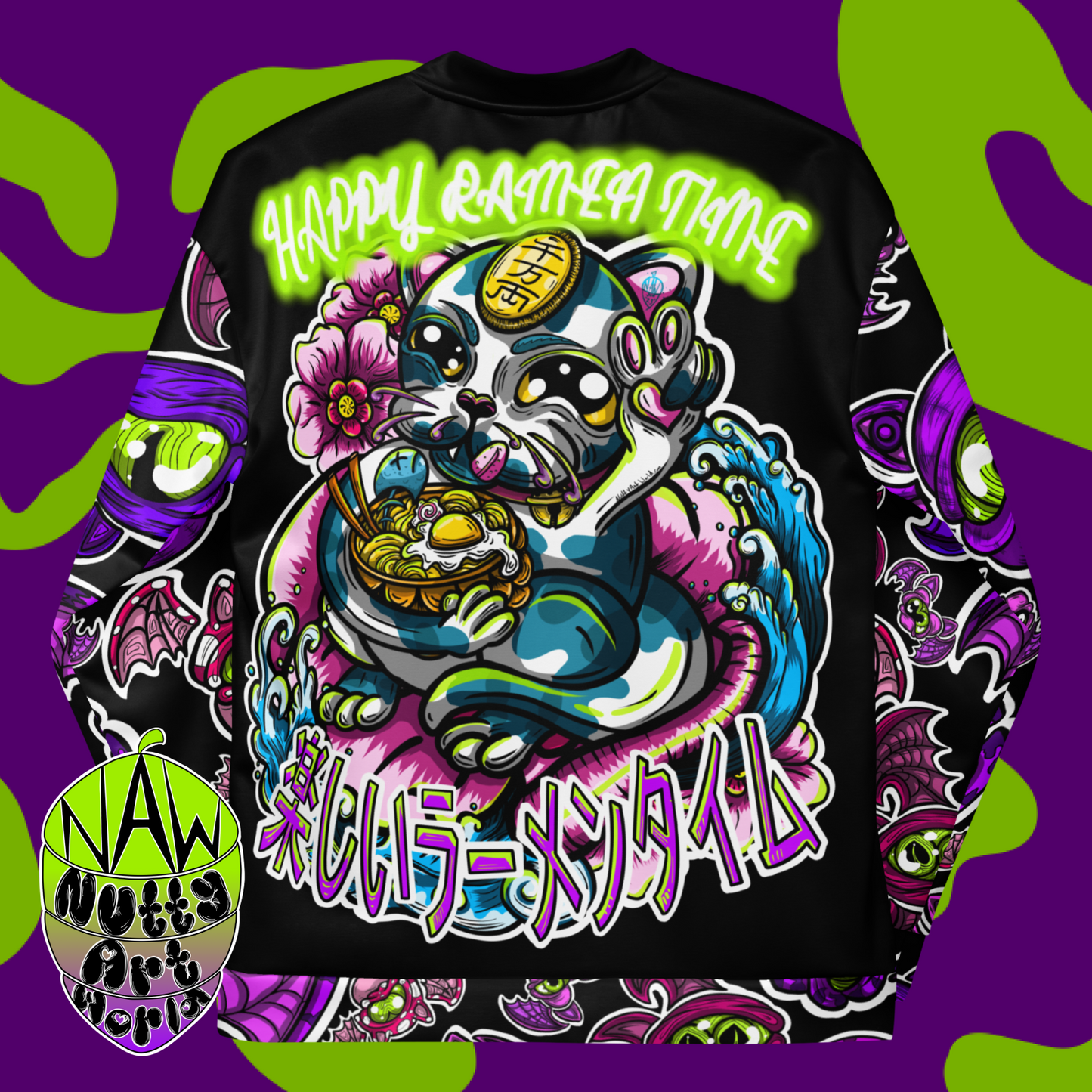 Ramen Kitty Unisex Bomber Jacket