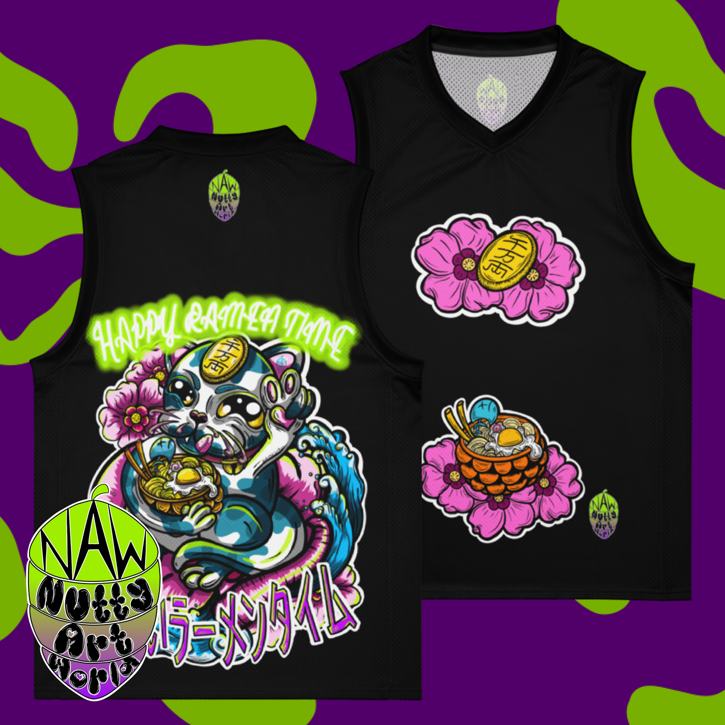 Happy Ramen Time! Premium basketball jersey