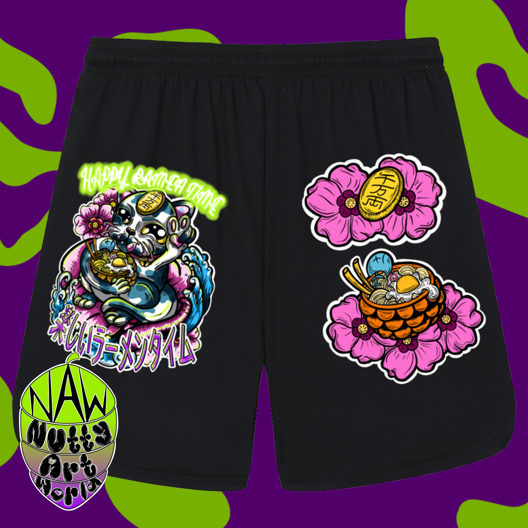 Happy Ramen Time Mesh Shorts