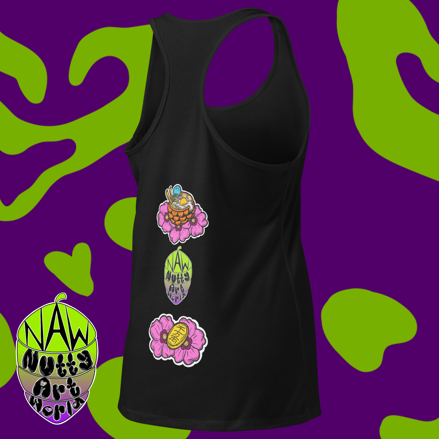 Ramen Kitty Women’s fitted racerback tank top