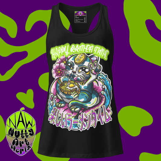 Ramen Kitty Women’s fitted racerback tank top