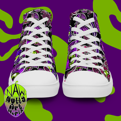 Batty Kitty's Men’s high top canvas shoes