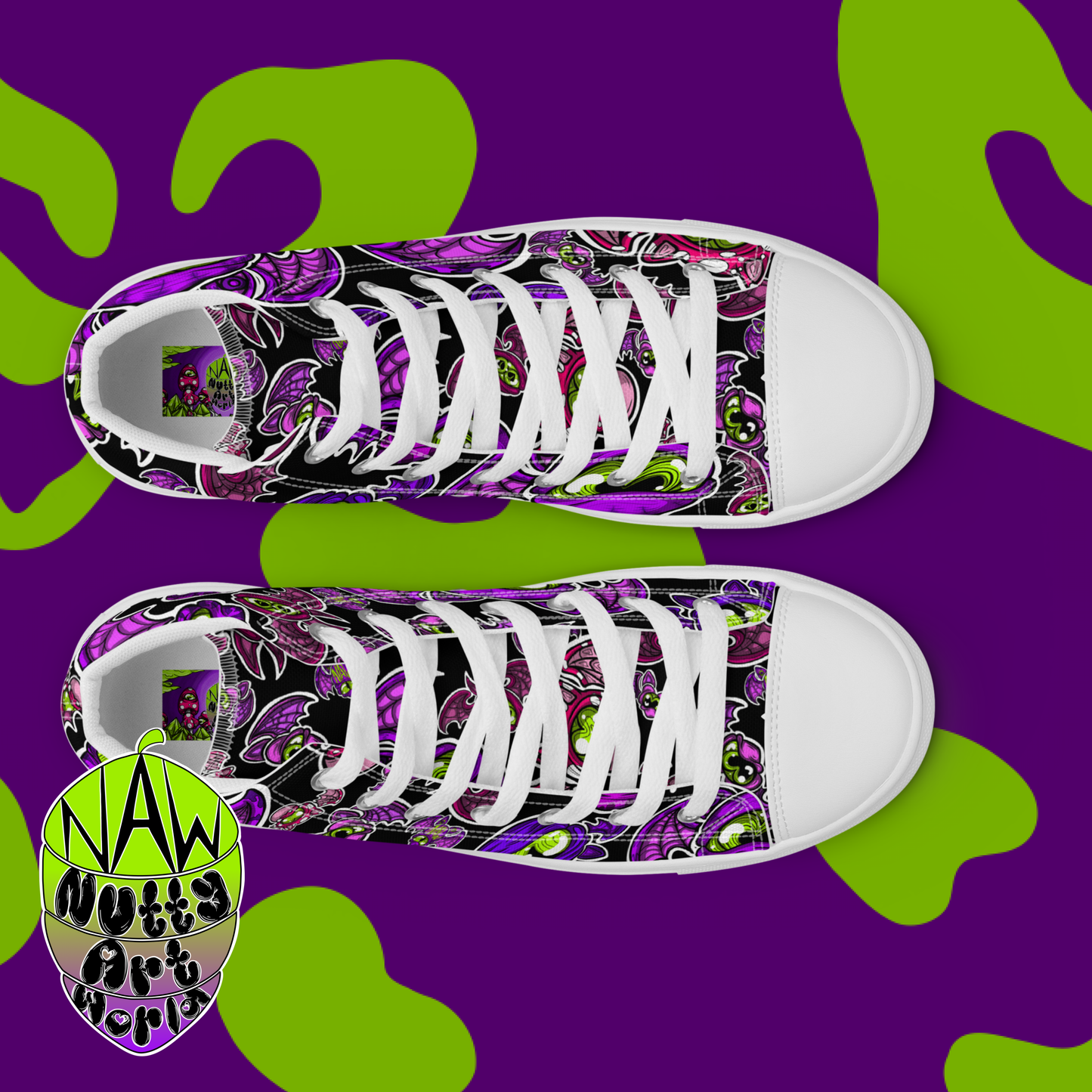 Batty Kitty's Men’s high top canvas shoes