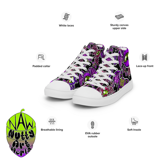 Batty Kitty's Men’s high top canvas shoes