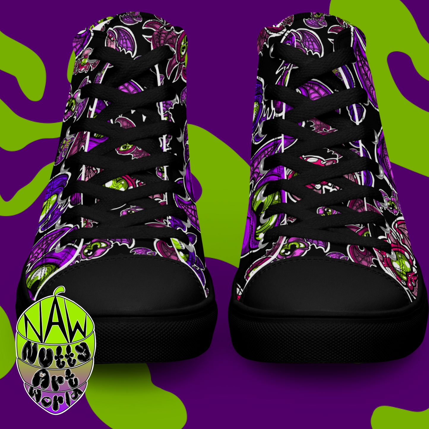 Batty Kitty's Men’s high top canvas shoes